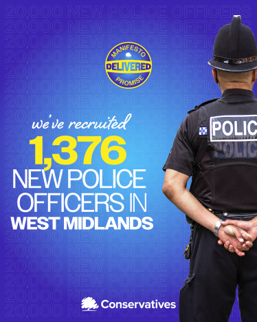 Stuart Anderson MP welcomes 1,376 extra police officers for West Midlands